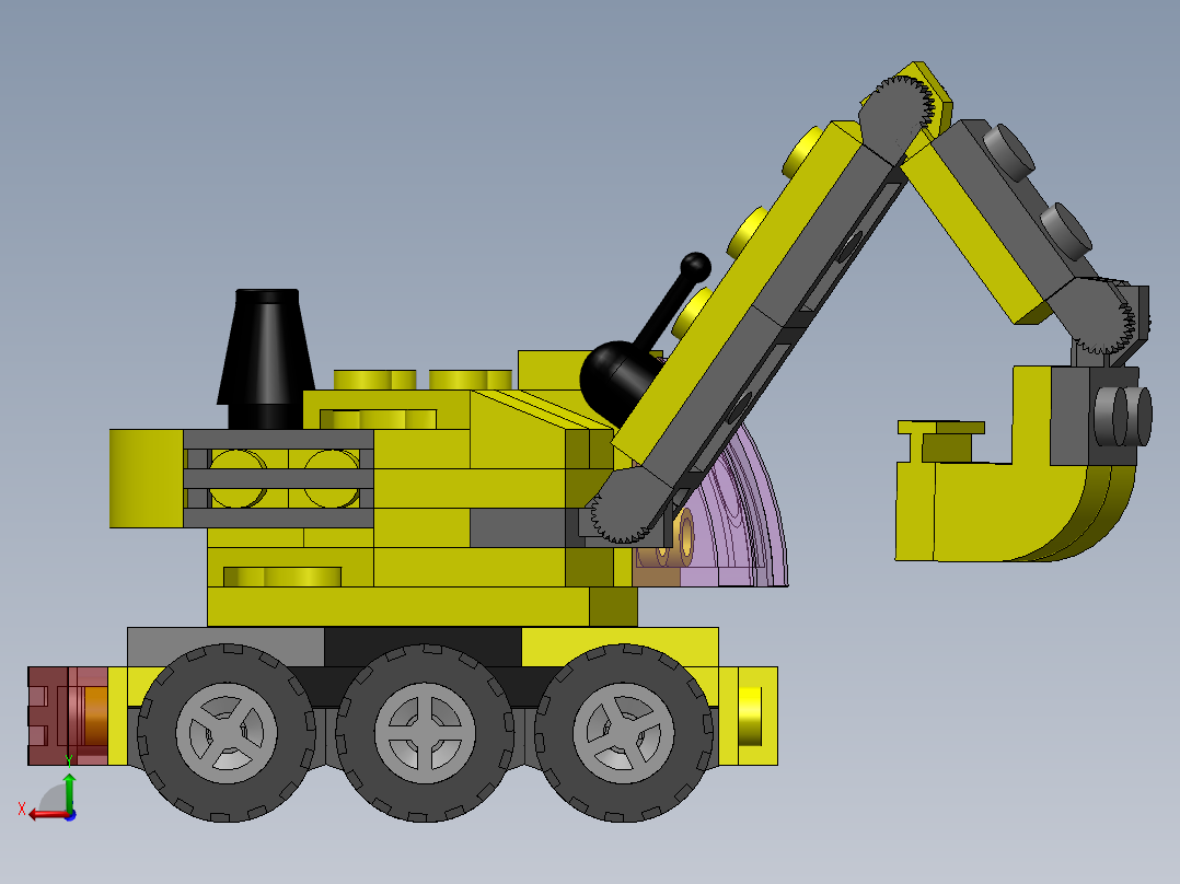 液压式挖掘机后视图