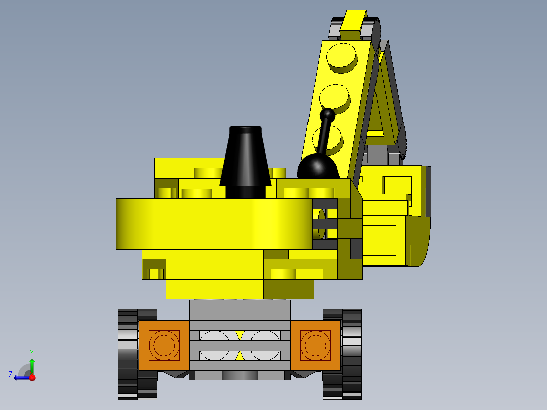 液压式挖掘机右视图