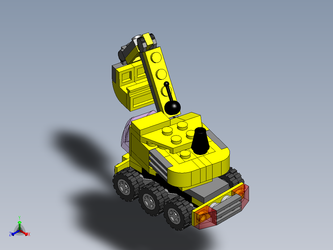 液压式挖掘机正等轴测图