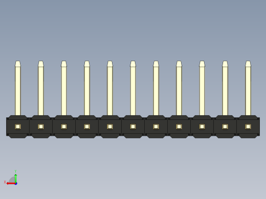 彩色公排针 100mil 2.54mm 系列-DS1022_black_11p_100mil_TypeU_rev1.0后视缩略图