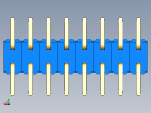 彩色公排针 100mil 2.54mm 系列-DS1022_blue_16p_100mil_TypeSMT_rev1.0后视缩略图