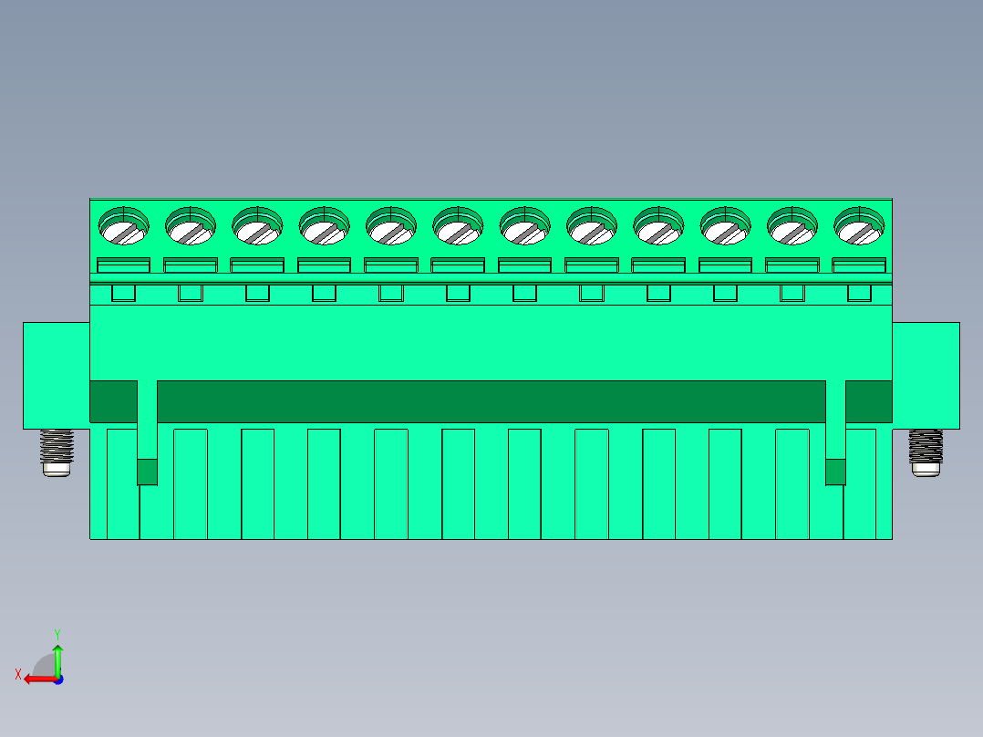 DEGSON 2EDG（M） 系列 5.0mm 螺丝锁紧可插拔接线端子组-2EDGKLM-5.0-12P-14-00AH后视图