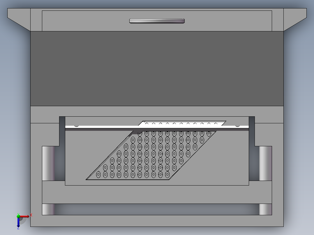 3D镜片裁片机床俯视图