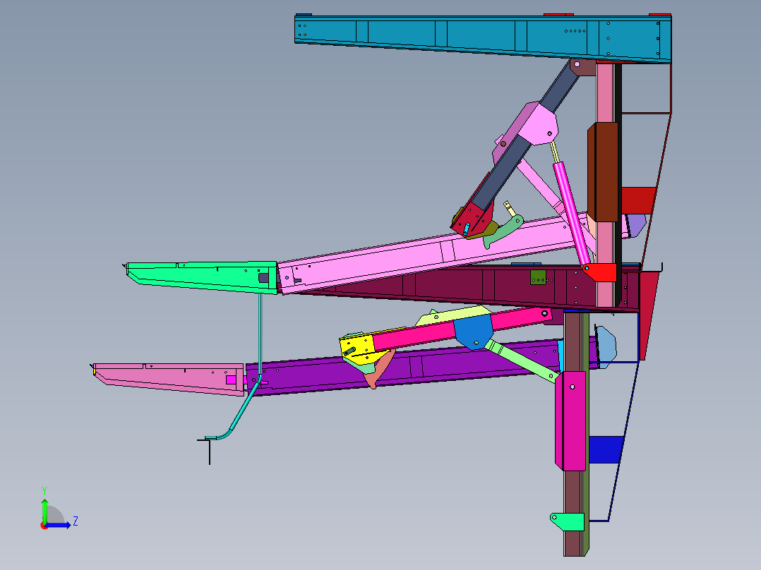 小别墅升降机械式立体子母车库左视图