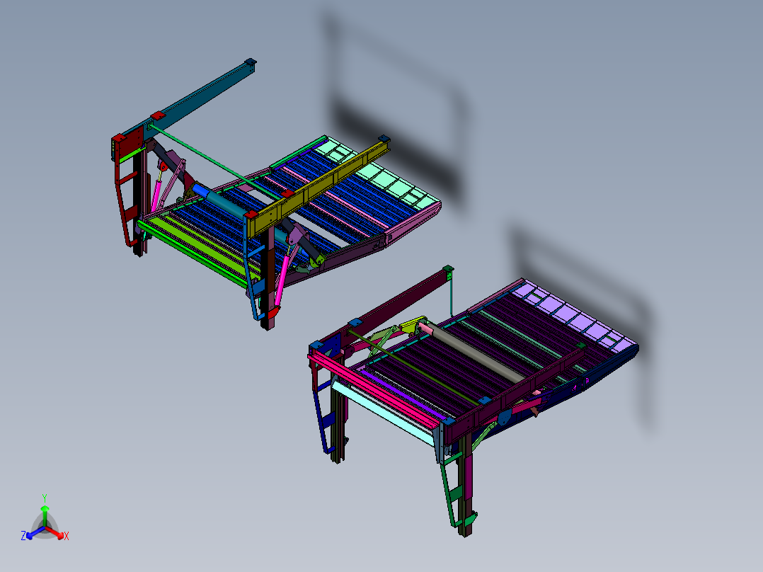 小别墅升降机械式立体子母车库正等轴测图