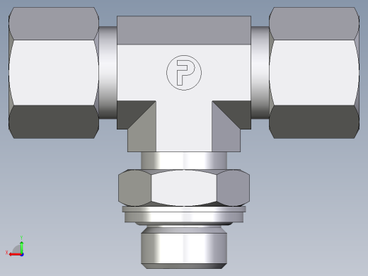 卡套式工业通用硬管接头EO_Adjustable_locknut_branch_tee_TEE10ZSRCF后视缩略图