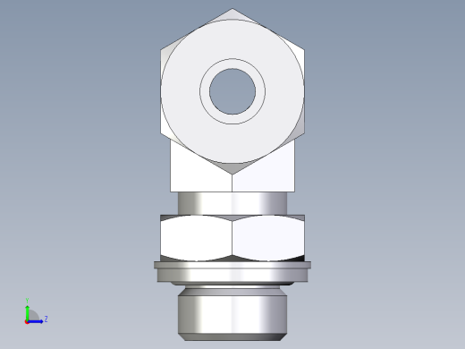 卡套式工业通用硬管接头EO_Adjustable_locknut_branch_tee_TEE10ZSRCF左视缩略图