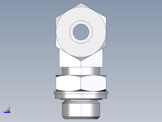 卡套式工业通用硬管接头EO_Adjustable_locknut_branch_tee_TEE10ZSRCF右视缩略图