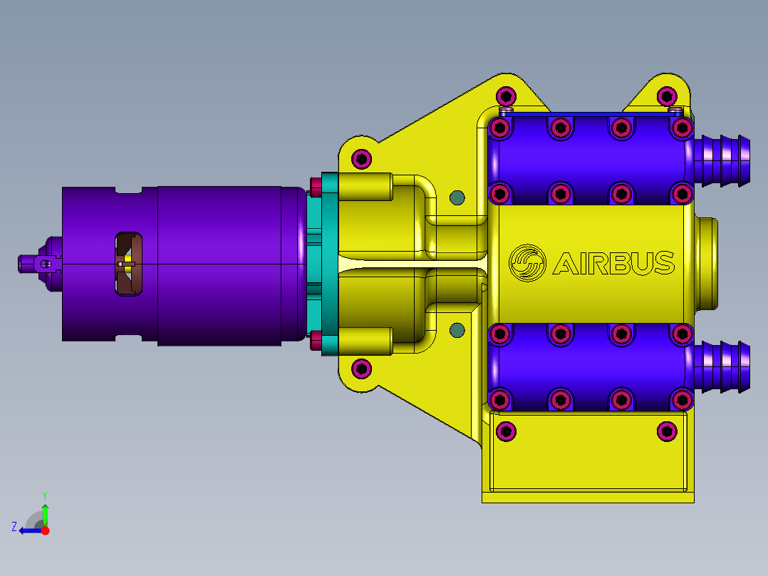 电机轴带动同步盘蠕动泵右视图
