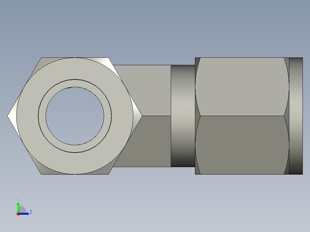 卡套式工业通用硬管接头10_rbu-s左视图