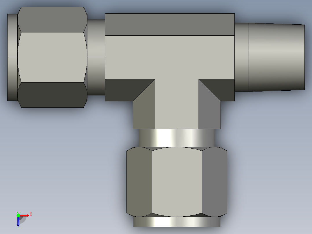 卡套式工业通用硬管接头10_rbu-s俯视图