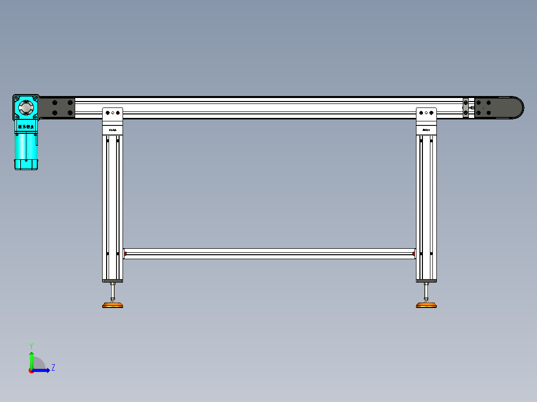 LE-XC4080-左直连驱动重载皮带线-负载200kg左视图