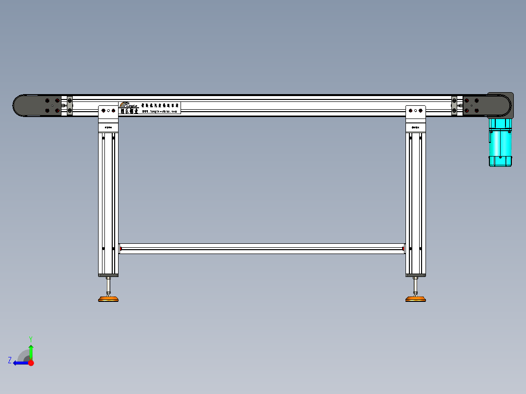 LE-XC4080-左直连驱动重载皮带线-负载200kg右视图