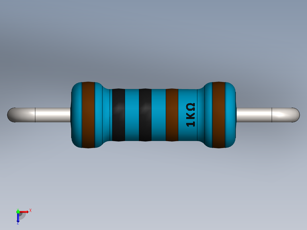 电容器 二极管 电阻器-Resistor 1K Ohm Blue主视图