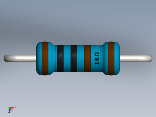 电容器 二极管 电阻器-Resistor 1K Ohm Blue俯视缩略图