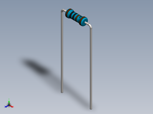 电容器 二极管 电阻器-Resistor 1K Ohm Blue正等轴测缩略图