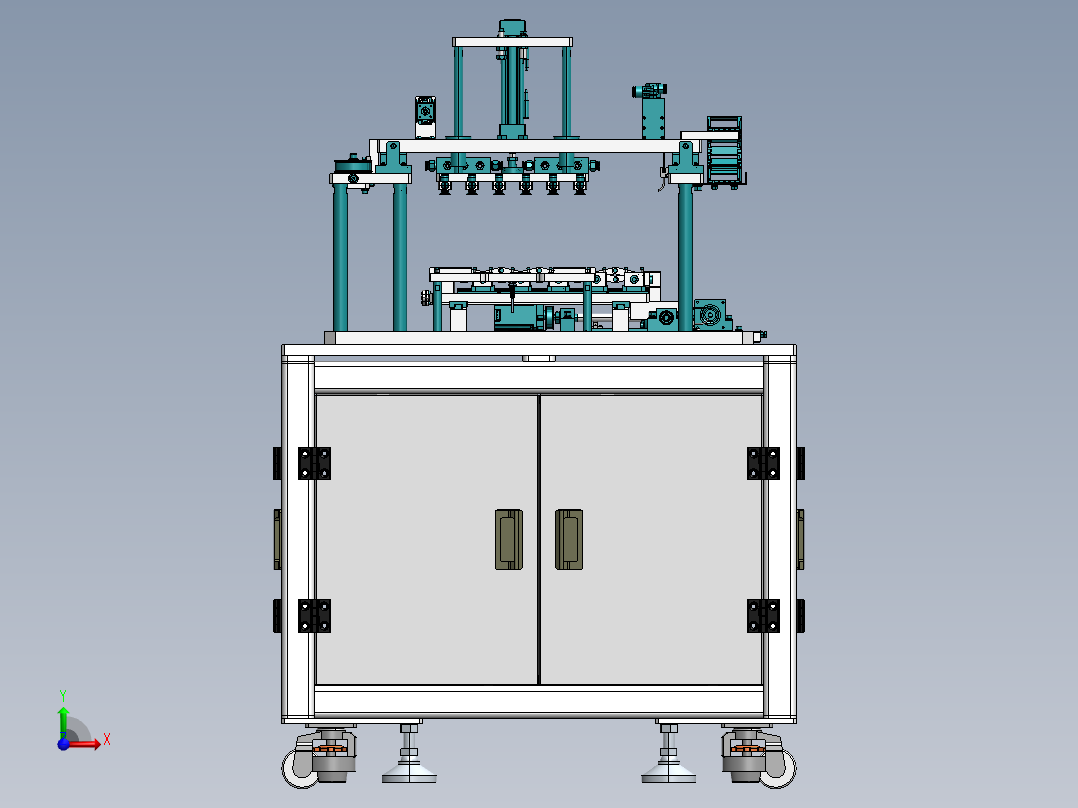 XY双向多点位置变距机构前视图