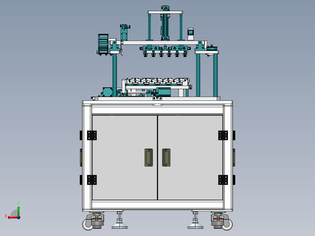 XY双向多点位置变距机构后视图