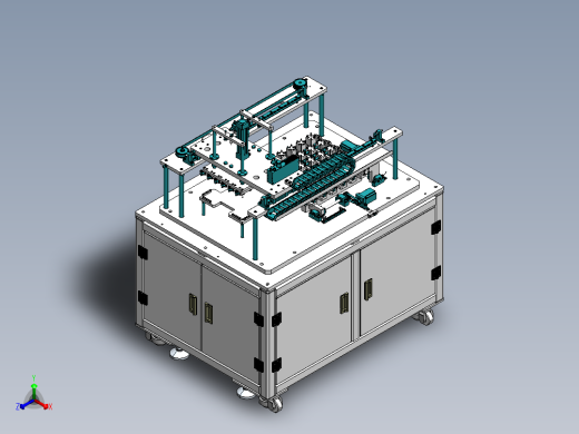 XY双向多点位置变距机构正等轴测缩略图