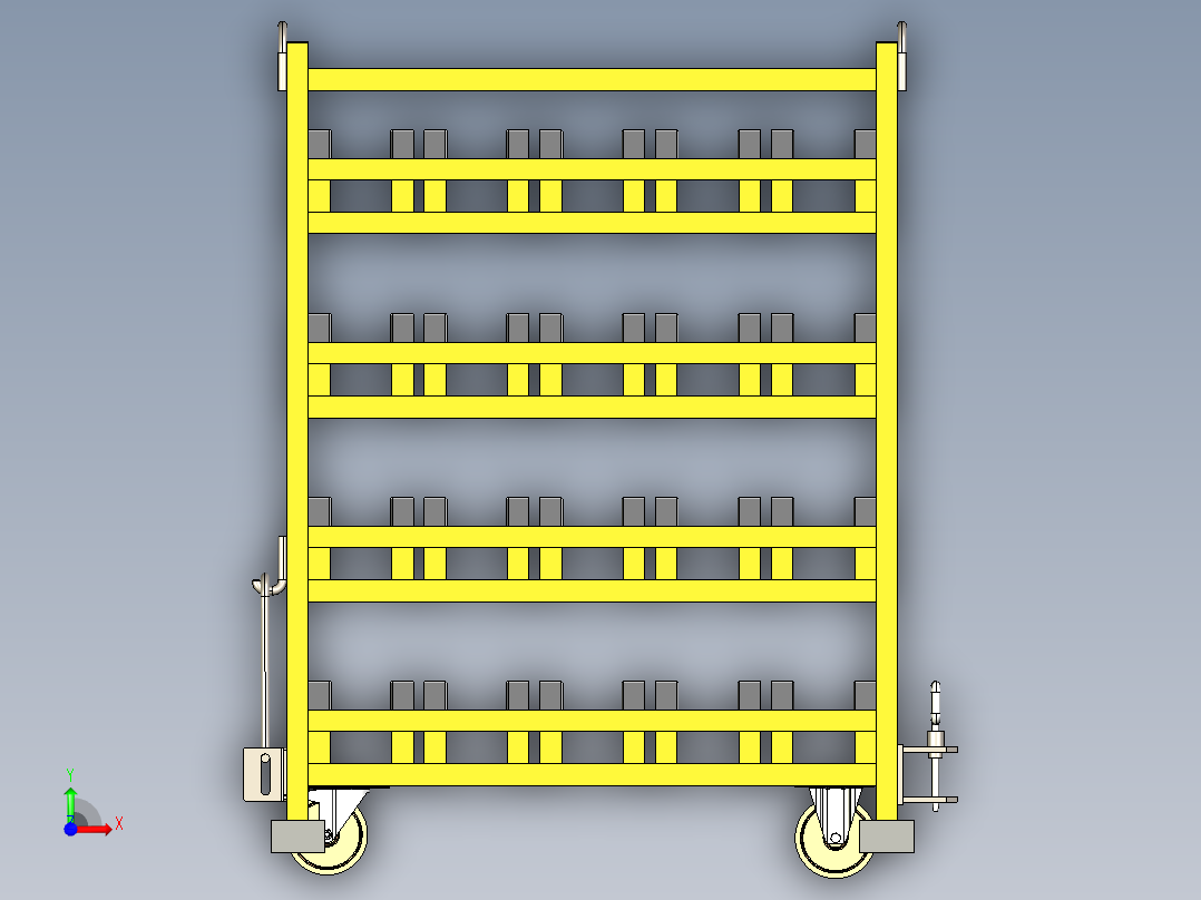 手推车小推车结构前视图