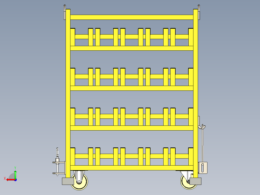 手推车小推车结构后视图