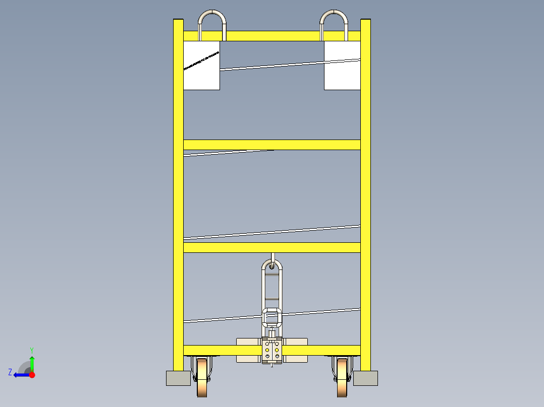 手推车小推车结构右视图