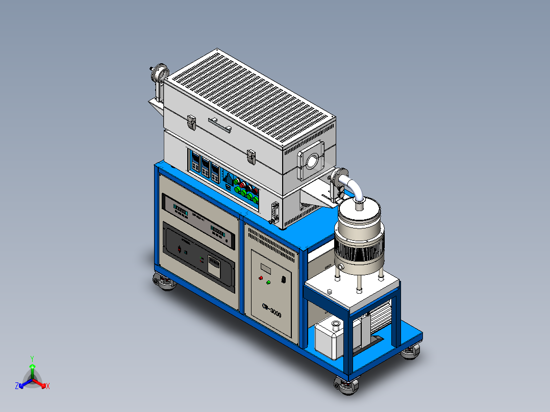 高真空管式炉正等轴测图