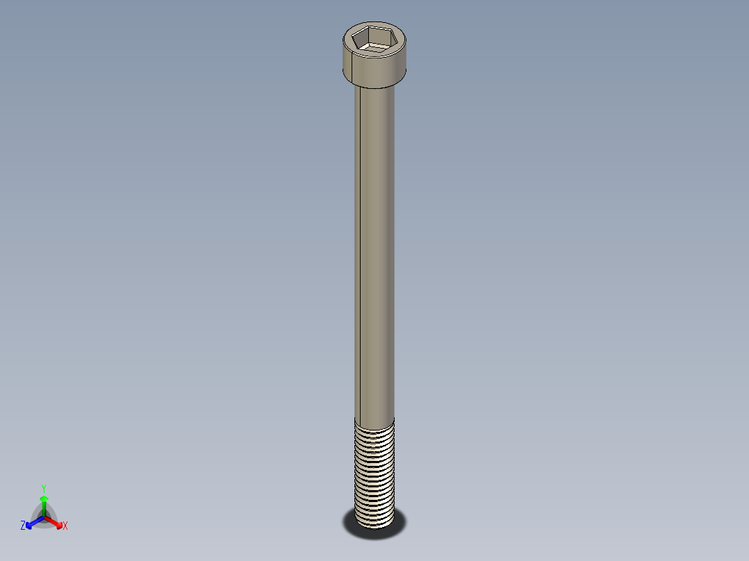 Screw_DIN_912_M10x140_A2.STEP公制内六角螺钉正等轴测图