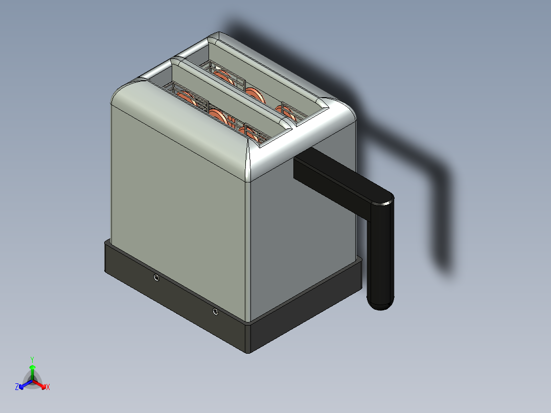 B2005168-无电烤面包机正等轴测图