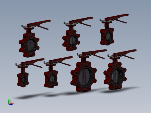 7款名称125MM-5“凸耳手动PN 10内衬蝶阀模型