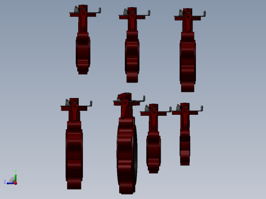 7款名称125MM-5“凸耳手动PN 10内衬蝶阀模型右视缩略图