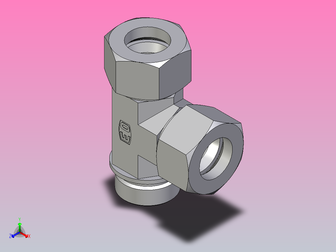 L外螺纹螺柱弯头LE30SRCF主视图