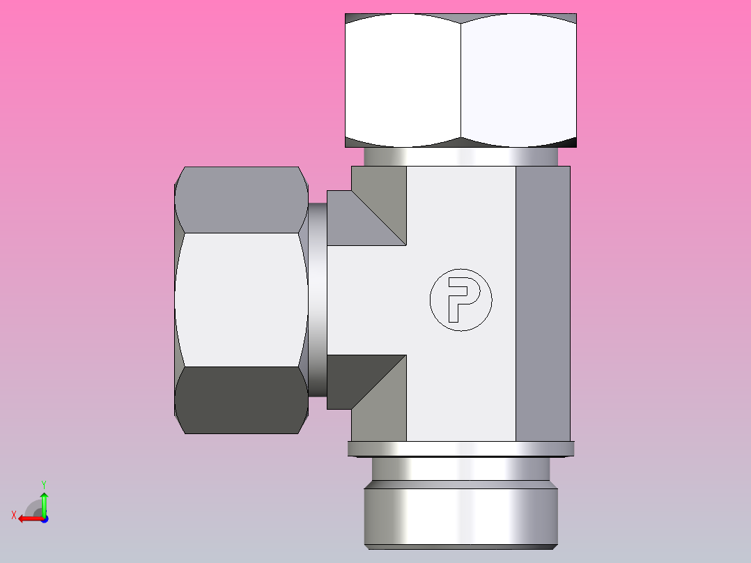 L外螺纹螺柱弯头LE30SRCF后视图