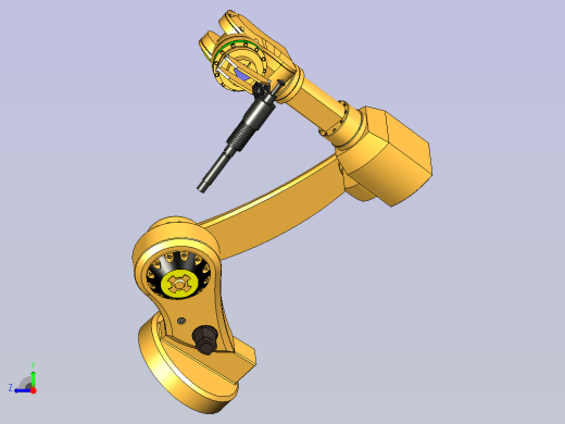 六轴二保焊焊接机器人设计（带焊接枪）右视缩略图