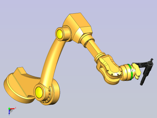 六轴二保焊焊接机器人设计（带焊接枪）俯视缩略图