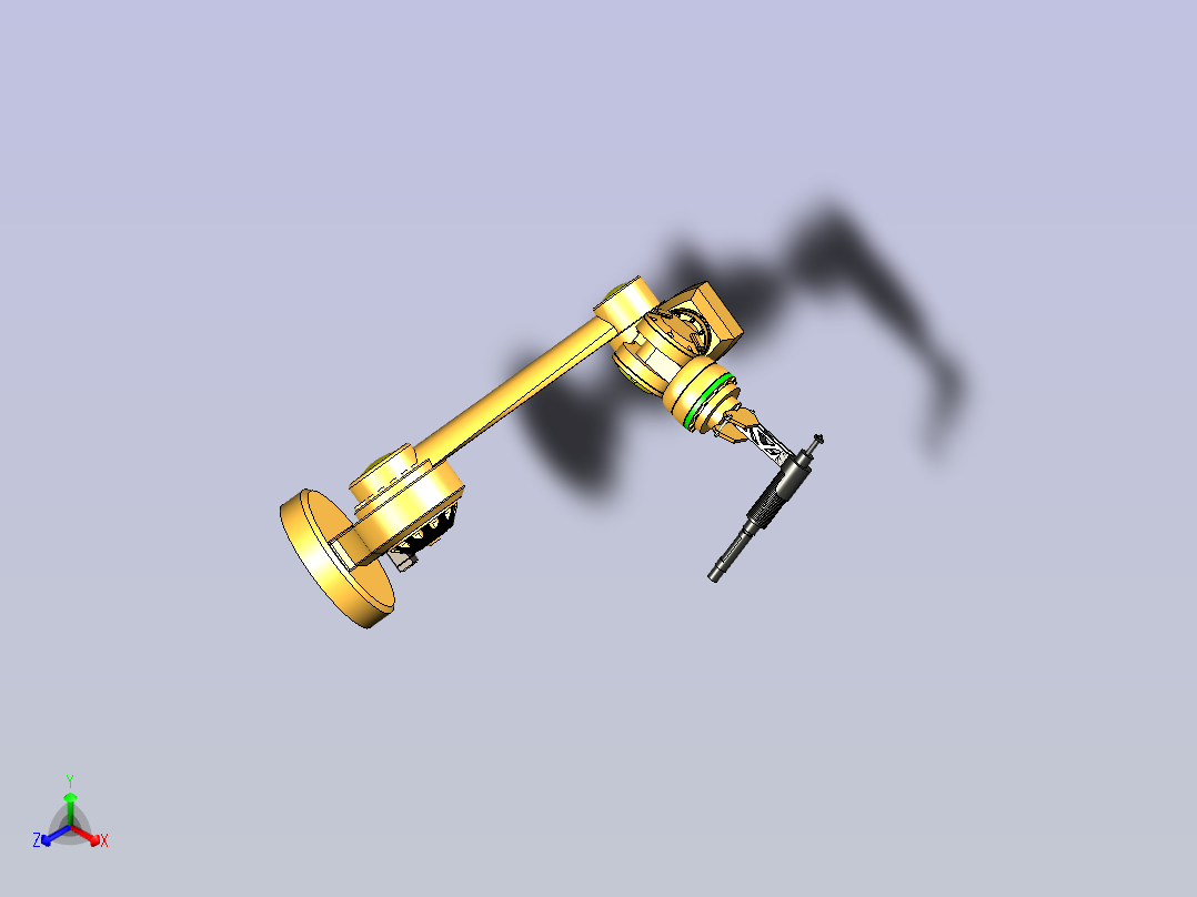 六轴二保焊焊接机器人设计（带焊接枪）正等轴测图