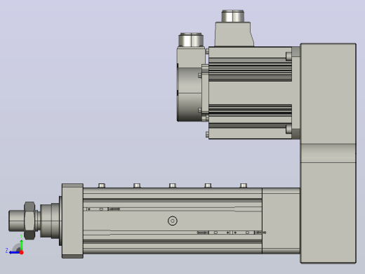 MTA80-100-P05-FF-P-P1500(2000)W-S3 MTA80电动缸 最大负载20KN 额定出力10KN 1500(2000)W电机间接安装右视缩略图