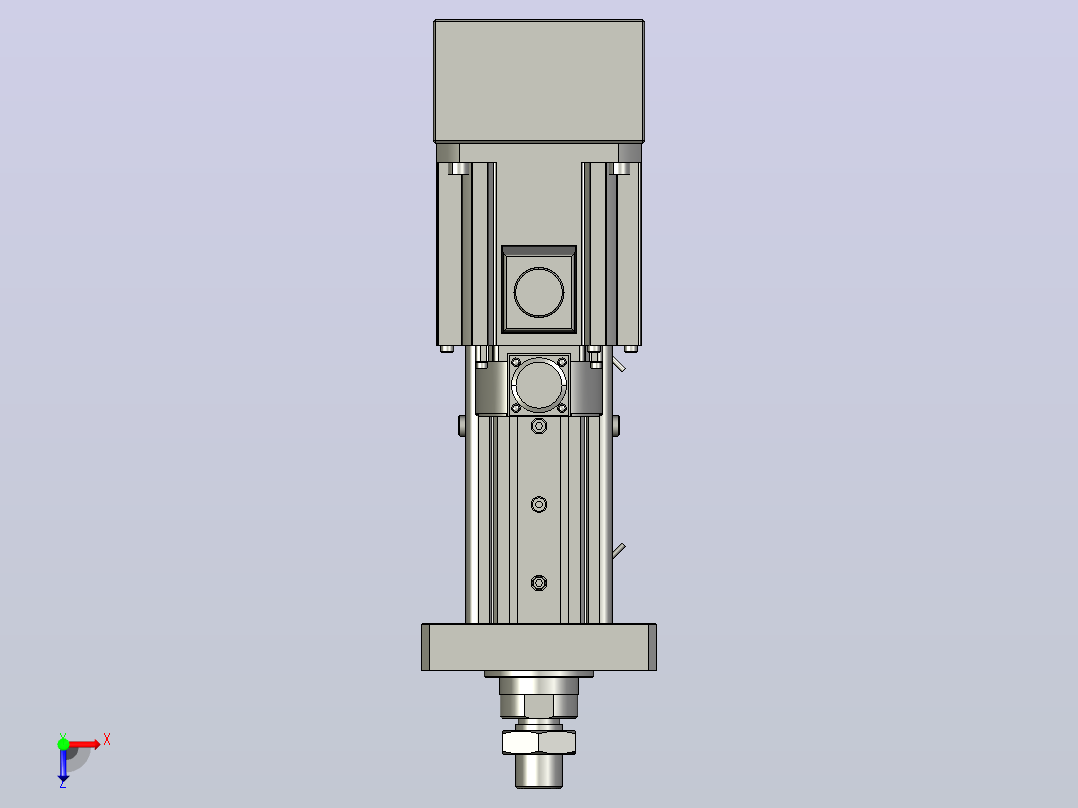 MTA80-100-P05-FF-P-P1500(2000)W-S3 MTA80电动缸 最大负载20KN 额定出力10KN 1500(2000)W电机间接安装俯视图