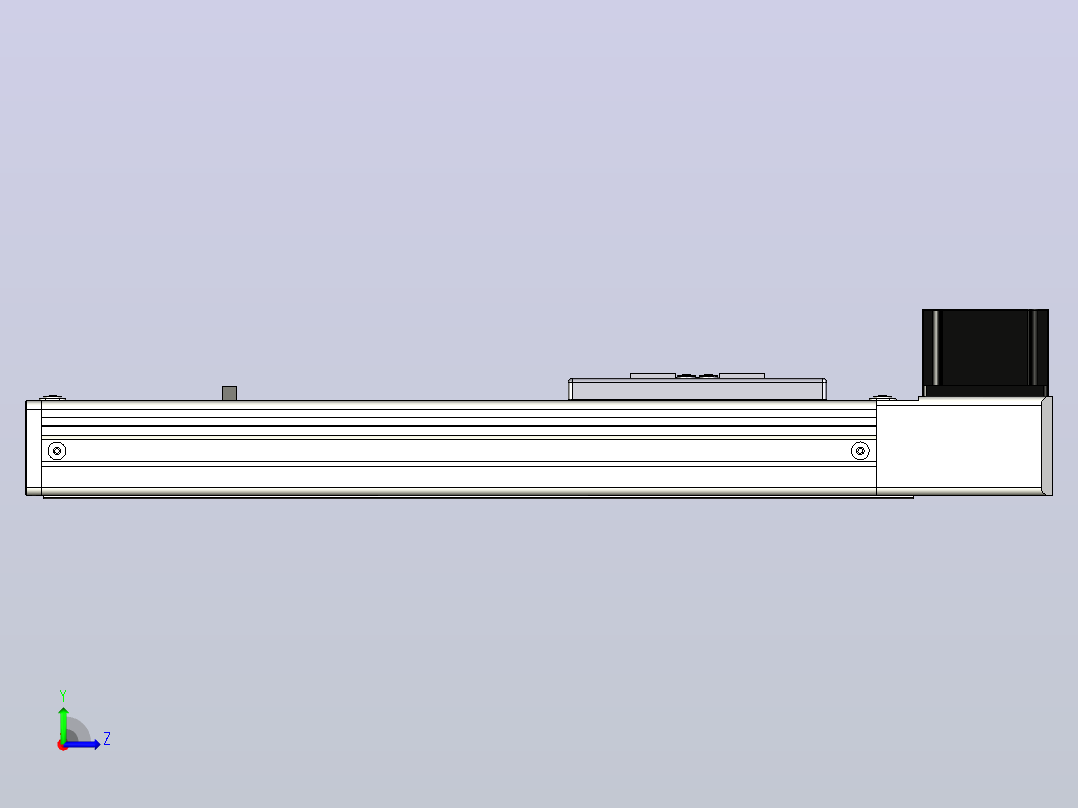 SCM6-200-BW-A57M滚珠花健、支撑座、滚珠丝杠、交叉导轨、直线模组左视图