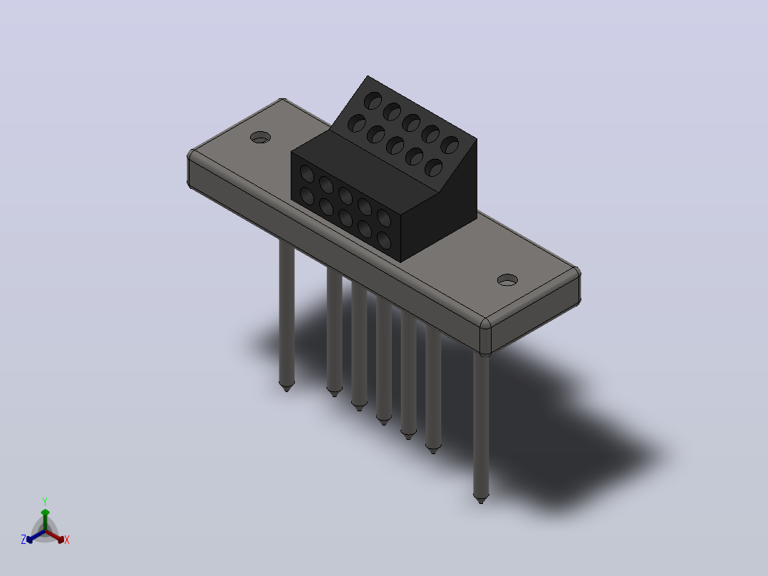 RC2(T)二次插头[RC2(T)-8-L]正等轴测图