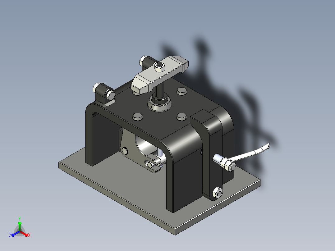 组合式夹紧器夹具3D图纸 STEP IGS格式主视图