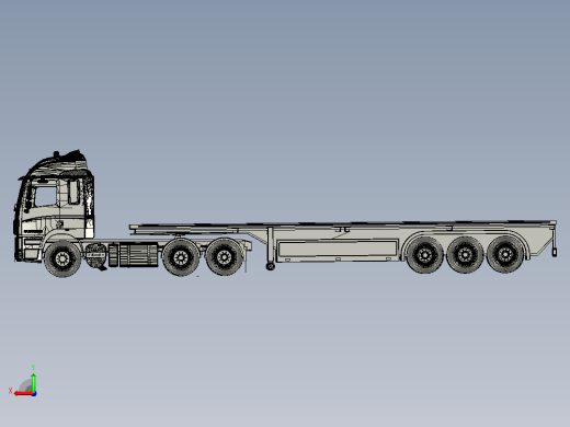 DAF CF(带平板拖车)卡车后视缩略图