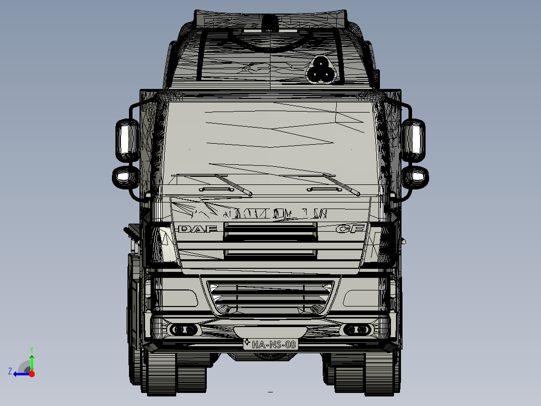 DAF CF(带平板拖车)卡车右视图