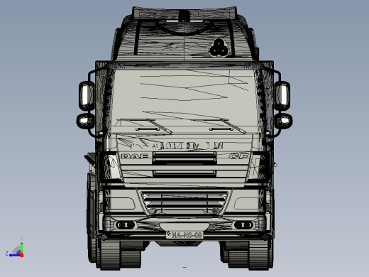 DAF CF(带平板拖车)卡车右视缩略图
