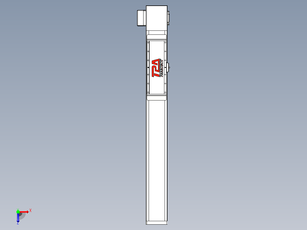 伺服电机集成皮带传动直线执行器TPA-OCB-120-224-L550-RP-P75-N3俯视图