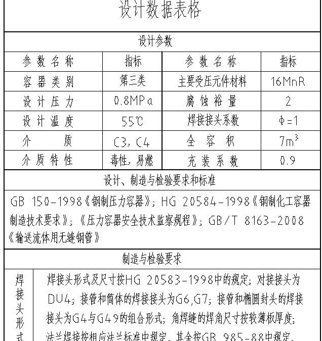 液化气回流卧式储罐CAD装配图纸化工液流体储罐贮罐压力容器设计