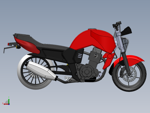 FZ16 BYSON摩托车模型3D图纸 IGS格式后视缩略图