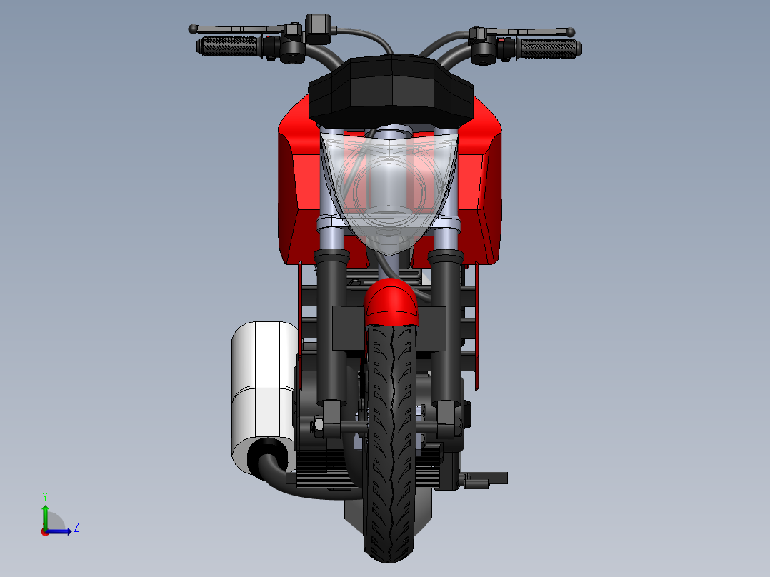 FZ16 BYSON摩托车模型3D图纸 IGS格式左视图