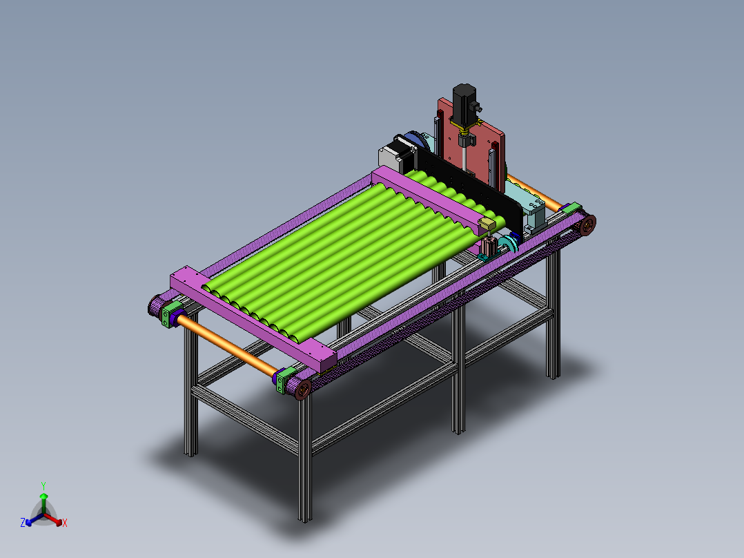 钢管切断机正等轴测图