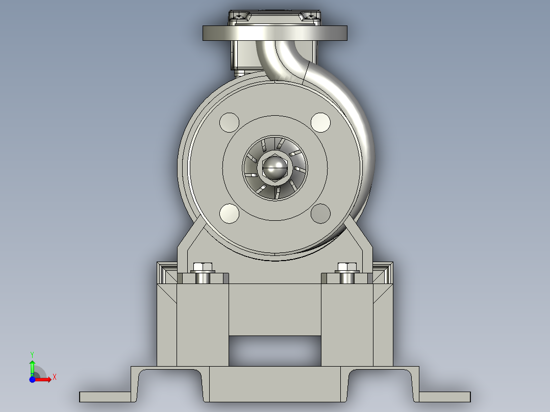 直接耦合电动机的离心泵前视图
